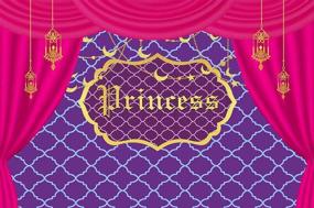 img 1 attached to 👶 Captivating AOSTO 5x3ft Baby Shower Backdrop - Princess Royal Theme Purple Background: Create Magical Arabian Nights with Genie-inspired Moroccan Birthday Decorations & Supplies W-3336