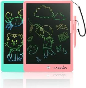 img 4 attached to 👩 CARRVAS 2 Pack 10 Inch Colorful LCD Writing Tablet - Erasable & Reusable Electronic Doodle Board for Kids, Educational Learning Toy, Perfect Gift for Boys & Girls in Home School