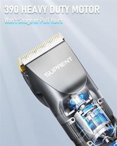 img 2 attached to 💇 Водонепроницаемая машинка для стрижки волос SUPRENT для мужчин с аккумулятором Li-ion емкостью 2000 мАч, 5 скоростями обработки волос, титановым и керамическим лезвием - полный набор для стрижки волос.