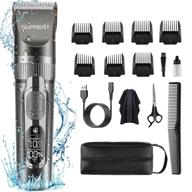 💇 suprent waterproof hair clippers for men with 2000mah li-ion battery, 5 speeds hair trimmer, titanium & ceramic blade - complete set for hair cutting logo