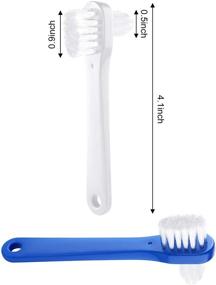 img 3 attached to Denture Brush Dual Head Toothbrushes, Hard Denture Cleaning Brush for False Teeth, 6 Pieces