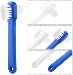 img 2 attached to Denture Brush Dual Head Toothbrushes, Hard Denture Cleaning Brush for False Teeth, 6 Pieces