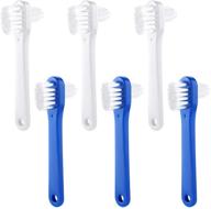 denture brush dual head toothbrushes, hard denture cleaning brush for false teeth, 6 pieces logo