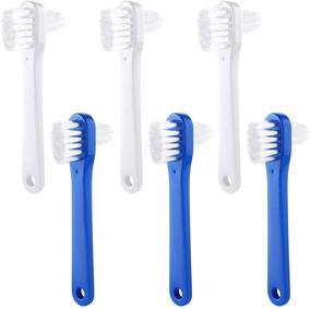 img 4 attached to Denture Brush Dual Head Toothbrushes, Hard Denture Cleaning Brush for False Teeth, 6 Pieces