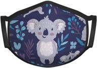 🐨 cute koala bears kids face mask: washable, reusable 100% cotton fabric with adjustable metallic ear straps logo