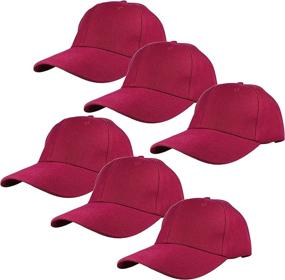 img 4 attached to 🧢 Gelante 6-Pack Wholesale Lot of Adjustable Back Strap Plain Blank Baseball Caps