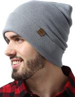 🧣 warm and stylish cuffed knit beanie winter hats for men and women - soft, stretchy, and lightweight toboggan cap logo