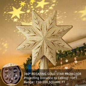 img 2 attached to 🌟 PHITRIC Christmas Star Tree Topper with Projector Lights - Lighted Gold Xmas Tree Star for Festive Tree Decorations