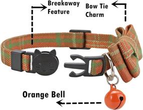 img 2 attached to 🐾 Stylish BoomBone Plaid Cat Collar Bowtie Breakaway with Bell – Perfect for Thanksgiving Celebration!