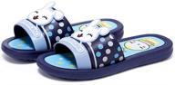 🩴 iuu cute kids bath slippers - non-slip eva house slippers & beach flip-flops in blue/pink logo