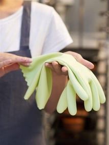 img 3 attached to 🧤 LANON Wahoo SIL-PUR Silicone Household Cleaning Gloves: Food Grade, Reusable, Non-Slip - Green, Large