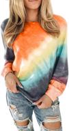 👚 famulily women's tie dye sweatshirt: stylish long sleeve crewneck pullover shirts in various sizes (s-xxl) logo