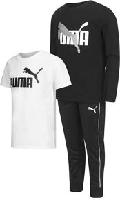 img 2 attached to PUMA Piece T Shirt Sleeve Jogger Boys' Clothing at Clothing Sets