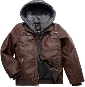 img 4 attached to 🧥 Stylish Bomber Jackets & Coats for Boys: Wantdo's Removable Leather Flight Clothing