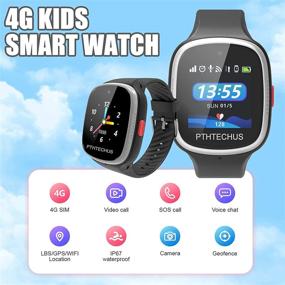 img 3 attached to PTHTECHUS 4G Watch Phone for Kids - WiFi, Dialing, Voice Messages &amp; Video Calls, GPS Location, School Mode, SOS, Camera &amp; Pedometer