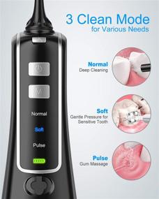 img 2 attached to 💦 Nicefeel 300ML Cordless Water Flosser Teeth Cleaner: Portable, USB Rechargeable Oral Irrigator for Travel & Home with 3 Modes & IPX7 Waterproofing - 4 Jet Tips for Braces & Teeth Whitening