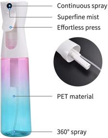 img 2 attached to 💨 Баллончики для волос, набор из 2 шт. непрерывного распылителя для воды, пустые для создания причесок, ухода за кожей, чистки и опрыскивания растений, 300 мл / 10 унций.