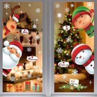 mesmerizing msq christmas window decorations: festive xmas window clings stickers with snowflakes, santa claus, and merry christmas - perfect for party, home, or shop decorations! logo