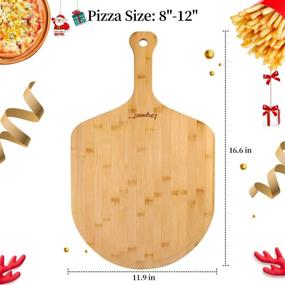 img 3 attached to 🍕 Bamboo Pizza Peel: Premium, Natural Serving Board for Homemade Pizza, Cutting and Serving - 19.6 x 11.8 Inch