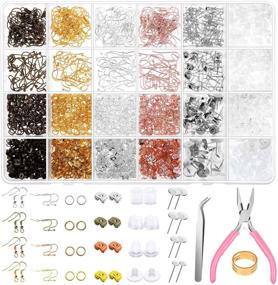 img 4 attached to 📿 Earring Making Kit: Shynek 2343pcs Earring Making Supplies for Polymer Clay Earrings Creation, Jewelry Repair, with Earring Hooks, Jump Rings, Earring Posts, Earring Backs, and Jewelry Pliers Tools