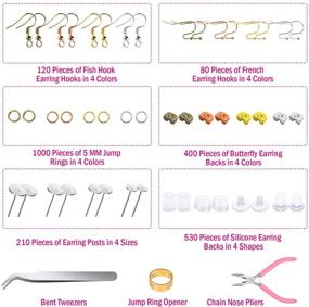 img 3 attached to 📿 Earring Making Kit: Shynek 2343pcs Earring Making Supplies for Polymer Clay Earrings Creation, Jewelry Repair, with Earring Hooks, Jump Rings, Earring Posts, Earring Backs, and Jewelry Pliers Tools