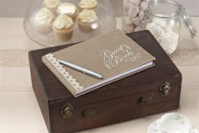 img 1 attached to 📚 Hessian and Lace Trimmed Burlap Wedding Guest Book by Ginger Ray - Vintage Affair