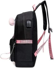 img 1 attached to AliKpop USB Backpack - Stylish Korean Casual Daypack with Jimin, Suga, Jin, Taehyung, V & Jungkook Design - Multi-functional Laptop Bag for College, Books & School