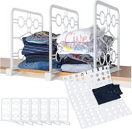 📦 ezicozi set of 6 shelf dividers with t shirt folder board - white closet shelf organizer logo