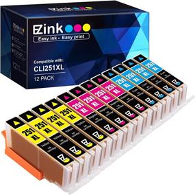 img 4 attached to 🖨️ E-Z Ink (TM) Compatible Ink Cartridge Replacement for Canon CLI-251XL CLI 251 - PIXMA MX922 IP7220 MG5520 MG5420 IX6820 IP8720 MG7520 MG6320 Printer - 12 Pack