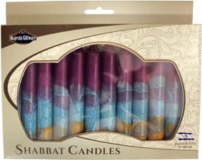 img 1 attached to 🕯️ Premium Hand Crafted Safed Shabbat Candle Set, Pack of 12, Harmony Violet - Majestic Giftware (SC-SHHR-V)