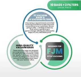 img 1 attached to 🧹 ZVac FJM Miele Replacement Vacuum Bags - 10-Piece Micro-Filtration, Multi-Ply Type - 4 HEPA-Style Media Filters - High Air-Cleaning Efficiency, Snug Fit, Stay Sealed - Quick and Easy Connection