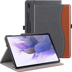 img 4 attached to Ztotop Case for Samsung Galaxy Tab S7 FE, Premium PU Leather Stand Cover for 12.4 Inch Galaxy Tab S7 FE 2021/ Tab S7 Plus 2020, with Pen Holder &amp; Multi-View Angles, Denim Black