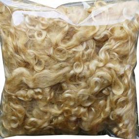 img 2 attached to Organic Hand Dyed Kid Mohair Locks: Premium Wool Fiber for Doll Hair, Wigs, Felting, Spinning, and Wall Hangings - 1 Ounce Blonde