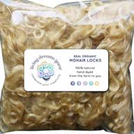 organic hand dyed kid mohair locks: premium wool fiber for doll hair, wigs, felting, spinning, and wall hangings - 1 ounce blonde logo