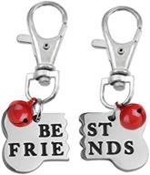 4eaelove best friend bone necklace & matching keychain set - bff engraved collar, dog & human jewelry set, pet lover gift - rose gold plated stainless steel logo