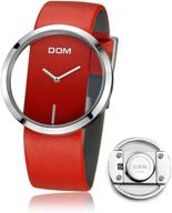 dom womens minimalist transparent leather logo