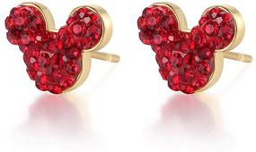 img 4 attached to 🎁 Deelan Fashion Mickey Mouse Red Crystal Stud Earrings: Perfect Festival Gift for Women and Girls