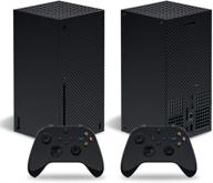 🎮 premium vinyl skin protector decal cover for microsoft xbox series x console, black whole body wrap sticker skins including 2 controller decals logo