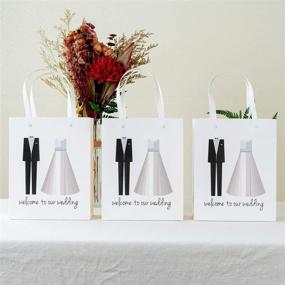 img 2 attached to Crisky Welcome to Our Wedding Bags: 25pcs Elegant Welcome Bags for Hotel Guests, 10x8x4 Inches, Ideal Favor Bags for Memorable Celebrations