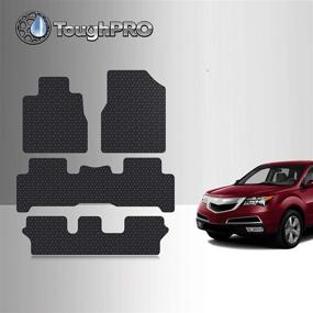 img 4 attached to TOUGHPRO Floor Mats Accessories - Acura MDX All Weather Heavy Duty, Made in USA, Black Rubber [2007-2013] (1st, 2nd, 3rd Row)