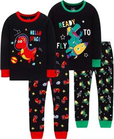 img 4 attached to 🛏️ Boys' Pajama Christmas Sleepwear Set - Sleepwear & Robes for Kids