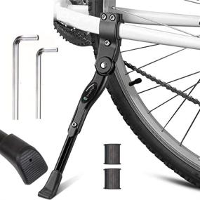 img 4 attached to FFXWTSF Bike Kickstand: Adjustable Universal Aluminum Alloy Stand for 20'', 24'', 26'' Mountain Bikes - Includes 4 mm and 5 mm Hex Wrench