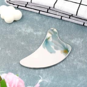 img 2 attached to Инструмент Gua Sha Dolphin Model из нержавеющей стали - средство для массажа лица и тела для укрепления кожи, глаз и шеи с дорожным мешочком.