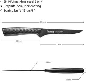 img 3 attached to 🔪 Enhanced FISSMAN SHINAI Boning Knife with Graphite Non-Stick Coating (6 inch, 3Cr14 Steel)