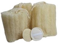 🛁 set of 3 all natural egyptian loofah sponges for bath & shower exfoliation, with 2 facial cleansing pads - eco friendly & chemical-free scrubbers by serrento logo