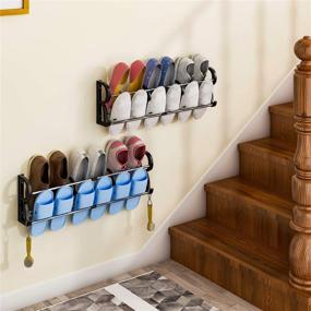 img 2 attached to 👟 DUSASA Over the Door Shoe Rack 2-Pack with Hooks & S-Shape Divider - Organize Your Closet, Entryway and More Without Drilling - Wall Hanging Door Shoe Rack Organizer