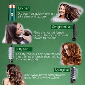 img 2 attached to 🔥 One-Step Hair Dryer Brush: 4-in-1 Hot Air Hair Comb, Volumizer Styler, Ionic Blow Dryer, Straightener, and Curler