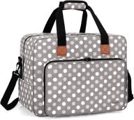 🧵 luxja sewing machine bag, portable tote bag for singer, brother sewing machines with extra sewing accessories, gray dots logo