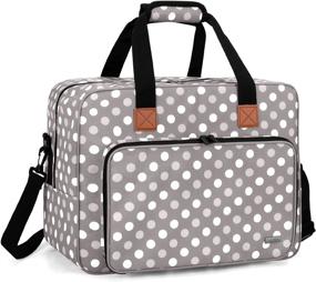 img 4 attached to 🧵 Luxja Sewing Machine Bag, Portable Tote Bag for Singer, Brother Sewing Machines with Extra Sewing Accessories, Gray Dots