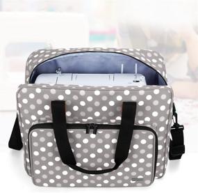img 2 attached to 🧵 Luxja Sewing Machine Bag, Portable Tote Bag for Singer, Brother Sewing Machines with Extra Sewing Accessories, Gray Dots